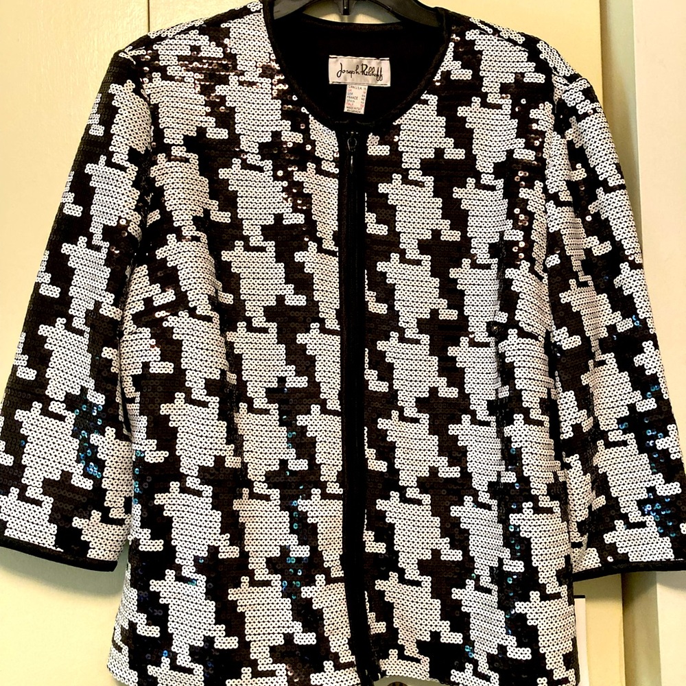 Sequined black and white elegant jacket